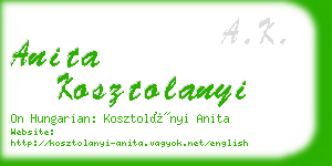 anita kosztolanyi business card